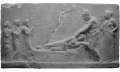 Ascl&eacute;pios soignant Archinos mordu par un serpent (IVe si&egrave;cle av. J.-C.)